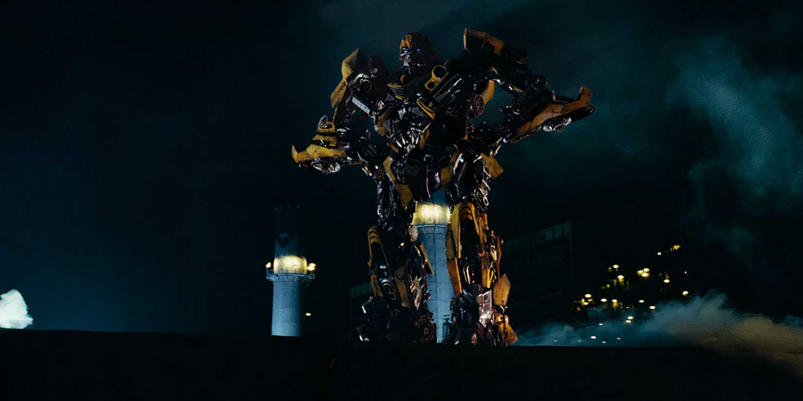 Bumblebee stands, posing with a backlight in Transformers