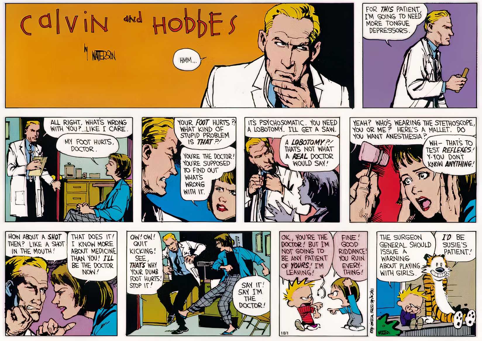Calvin and Hobbes play doctor in 'Calvin and Hobbes'