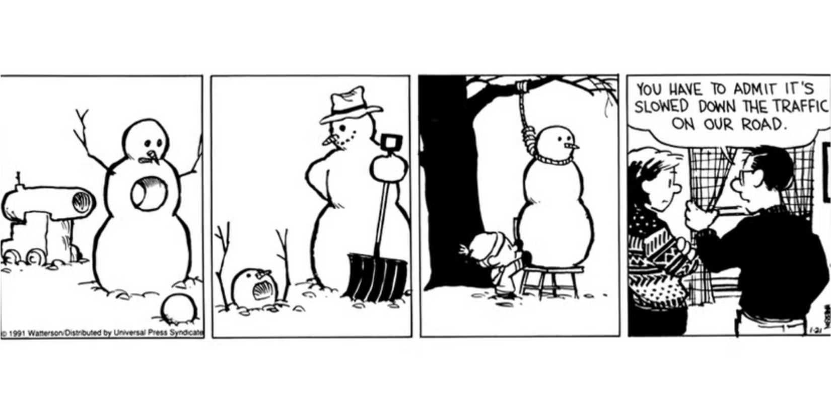 The Snowmen Death in 'Calvin and Hobbes.'