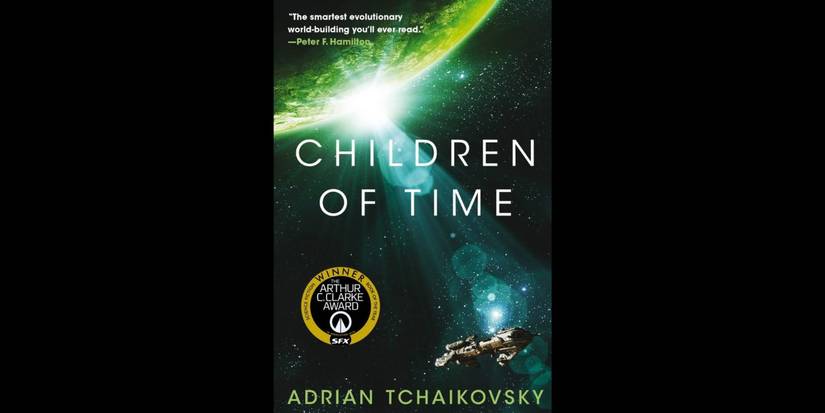 Children of Time by Adrian Tchaikovsky book cover.