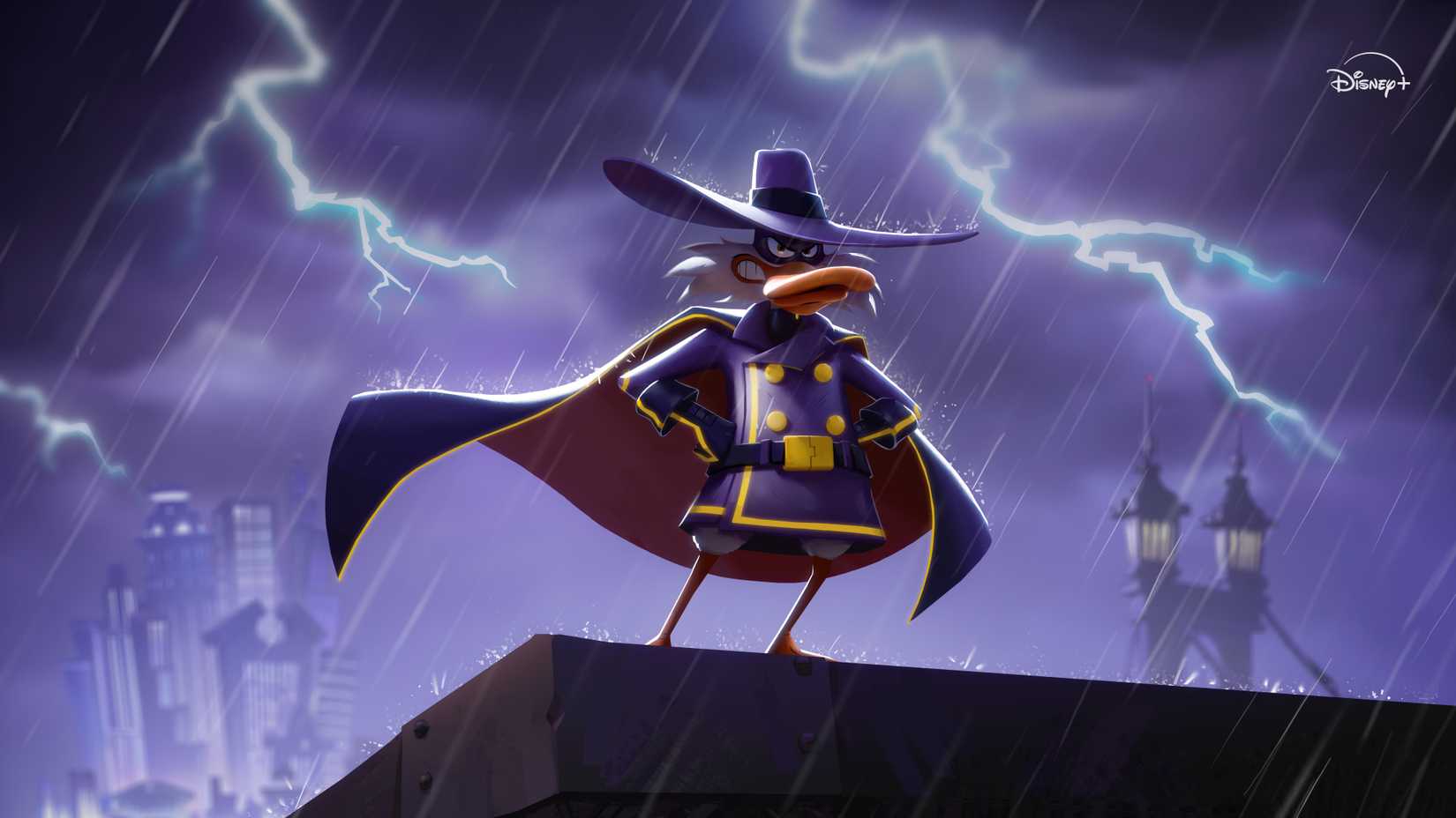 A teaser image for the new Darkwing Duck series.