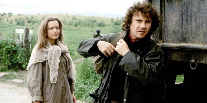 A woman looking at a man in Death Watch