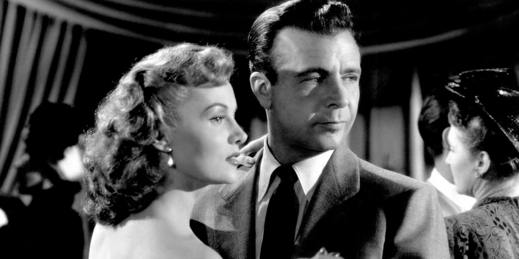 Dick Powell dancing with Rhonda Fleming in Cry Danger (1951)