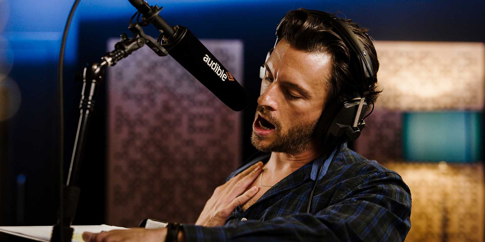 Jonathan Bailey recording Audible's Dracula