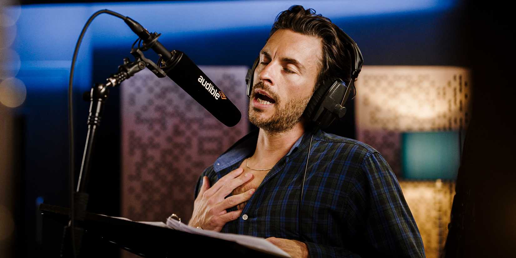 Jonathan Bailey recording Audible's Dracula
