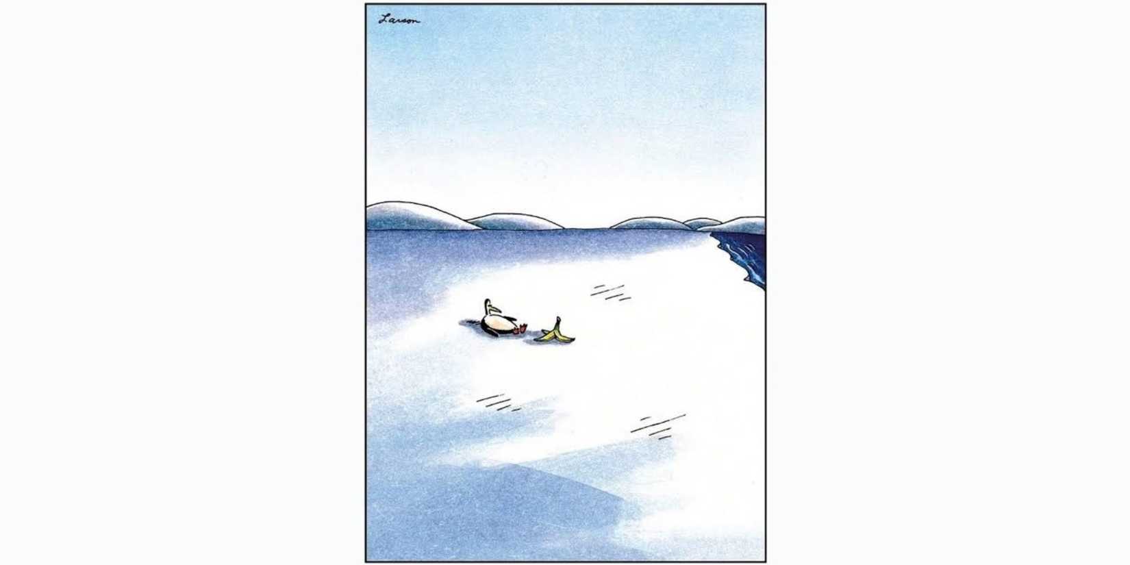 The Far Side comic Penguin vs Banana.