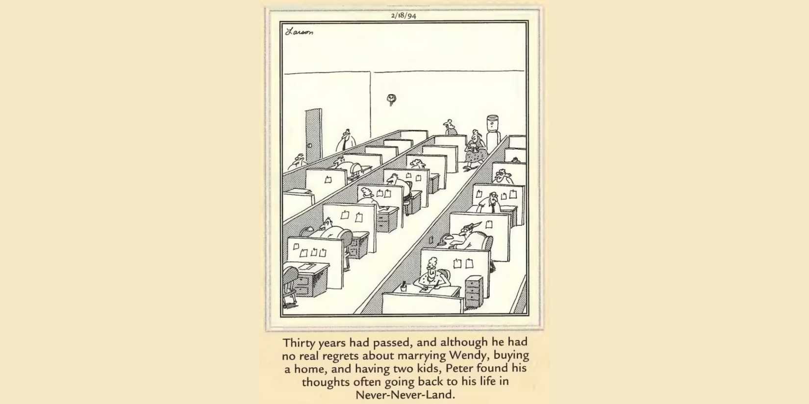 The Far Side comic Peter Pan.