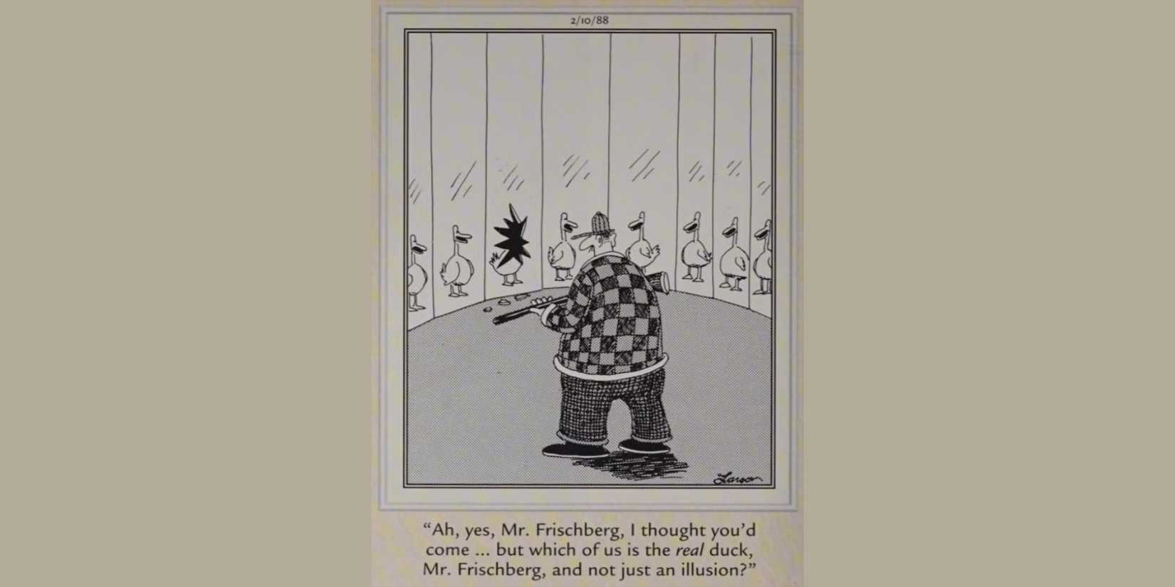 The Far Side comic The Real Duck.