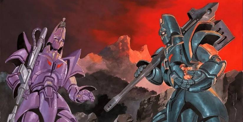 Two giant robots fighting in Giant Gorg anime