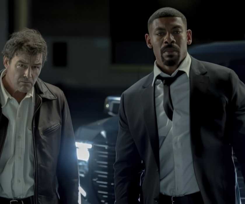 Kyle Chandler and Aaron Pierre in Lanterns Episode 7