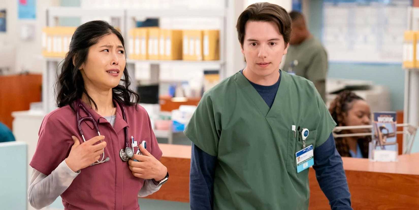 Serena and Matt walking together in St. Denis Medical Season 2