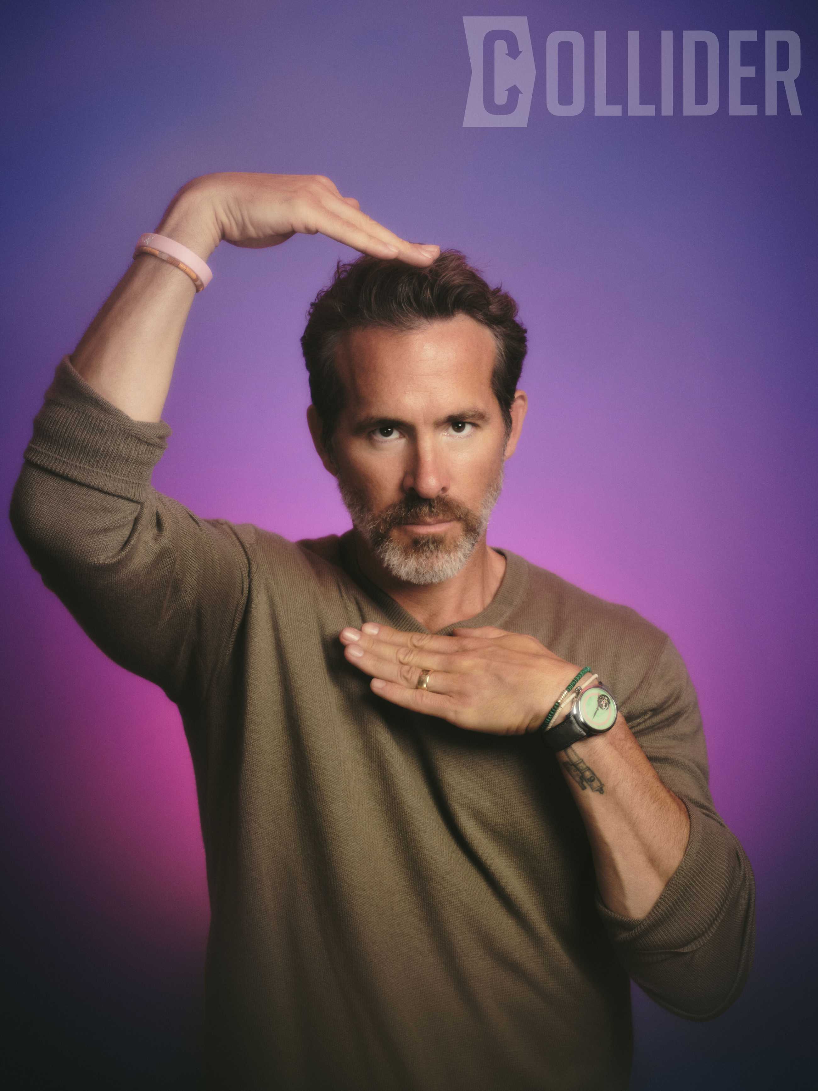 Ryan Reynolds poses for a portrait at Collider offices in Manhattan on Sept. 1, 2026. (Photo by Stephanie Diani for Collider)