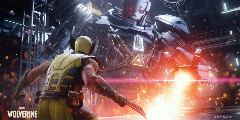 Wolverine facing off against a sentinel in Marvel's Wolverine