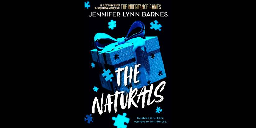 The book cover for The Naturals by Jennifer Lynn Barnes over a black background