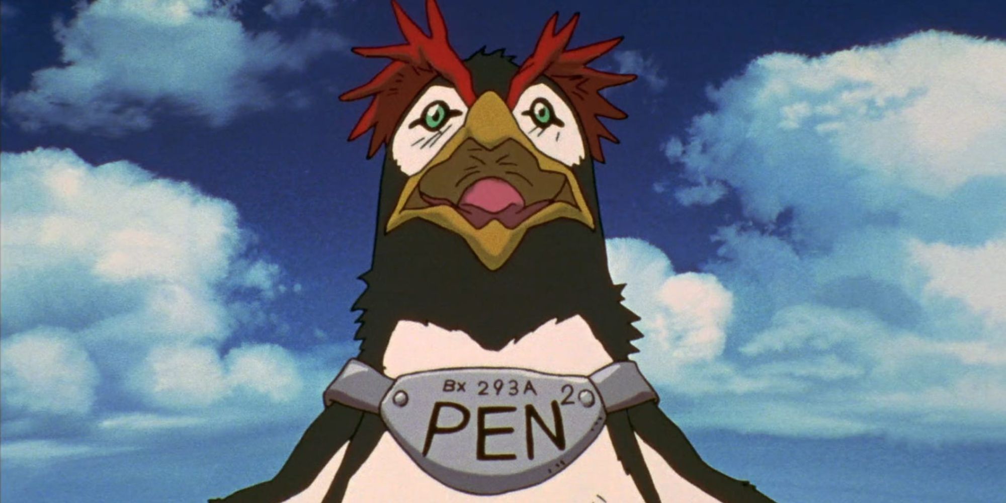 A penguin yelling in Neon Genesis Evangelion