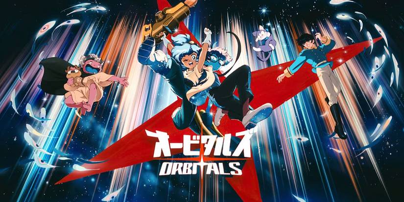 Orbitals key art featuring Maki, Omura, and other characters
