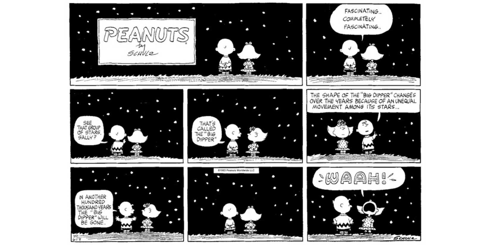 The Peanuts comic "Endless Space.'