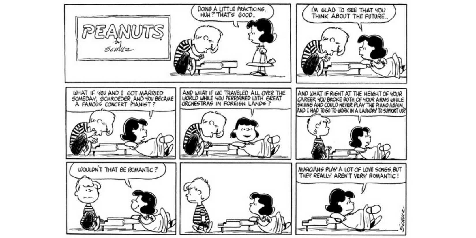 The Peanuts comic "Future Marriage.'