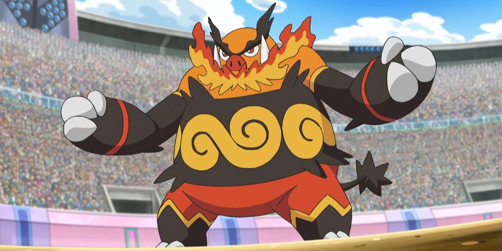 Emboar in an arena
