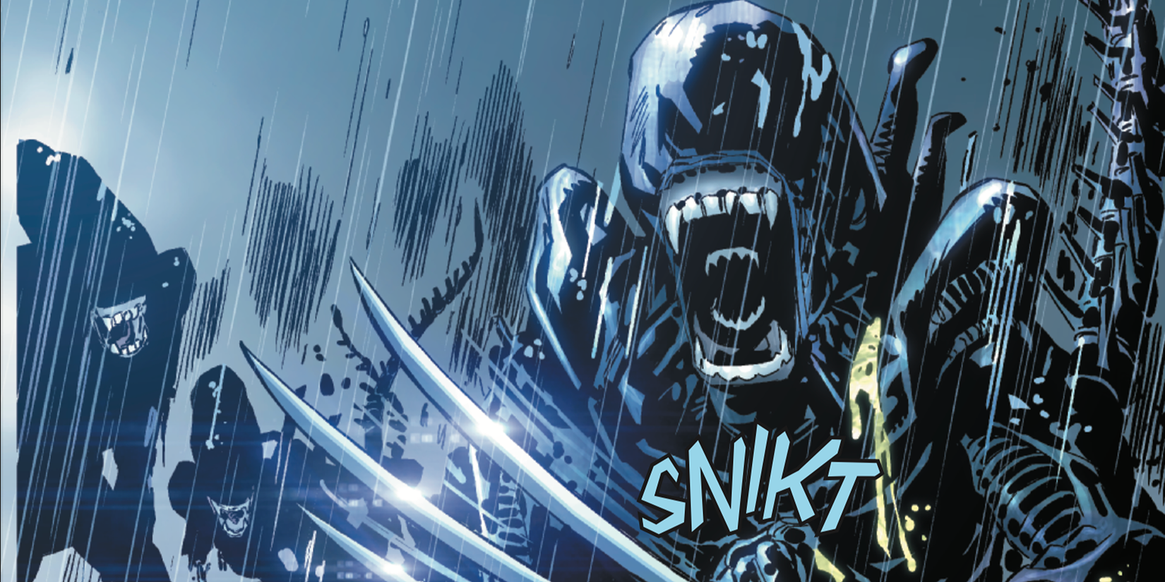The Xenomorph with Wolverine claws in Alien vs. X-Men #1.