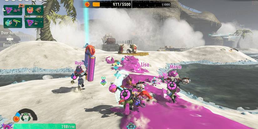 4-player co-op raid in Splatoon Raiders.
