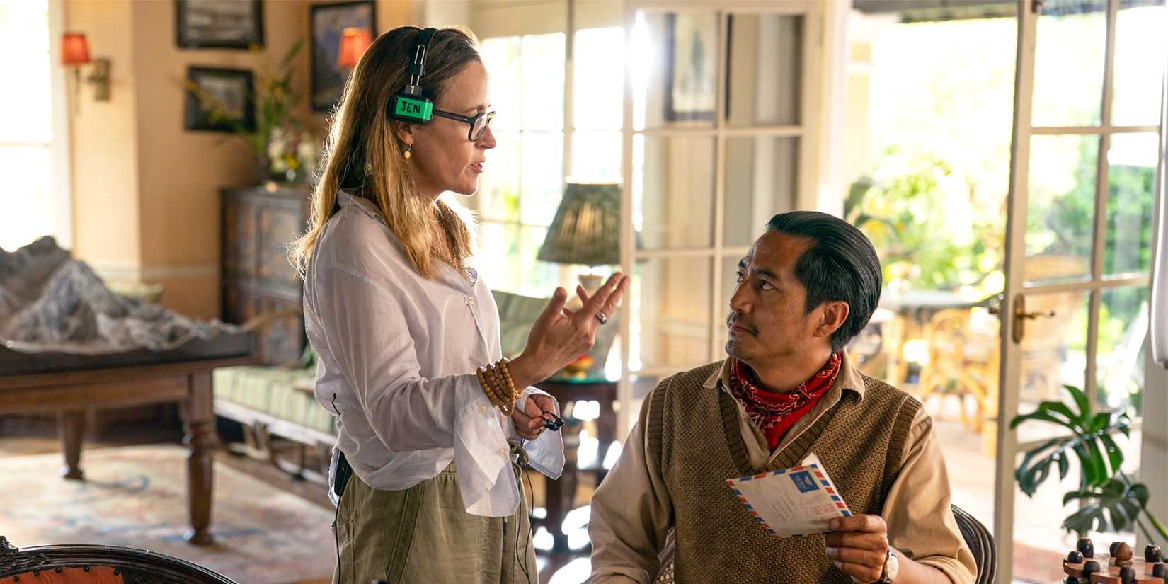 Filmmaker Jennifer Peedom with Genden Phuntsok behind the scenes of “Tenzing,” premiering October 16, 2026 on Apple TV.