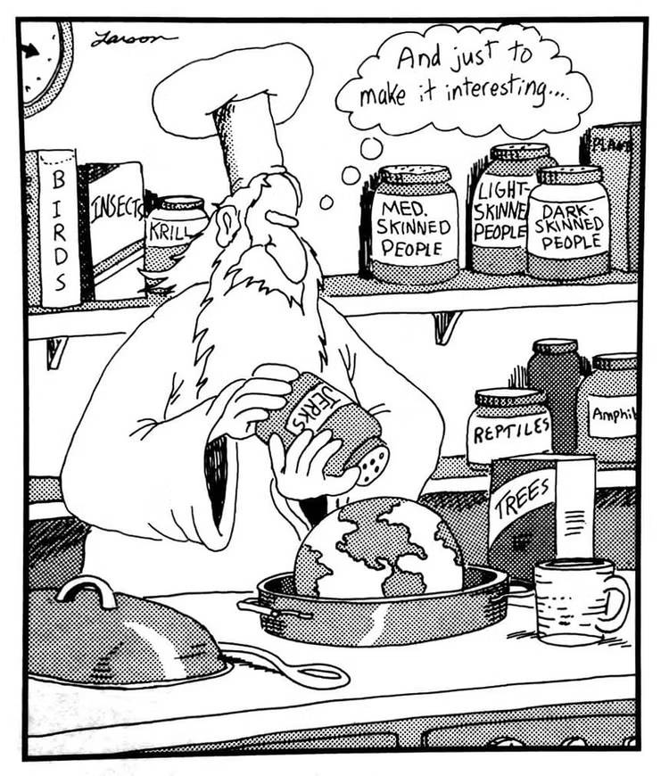 God creates jerks in 'The Far Side'