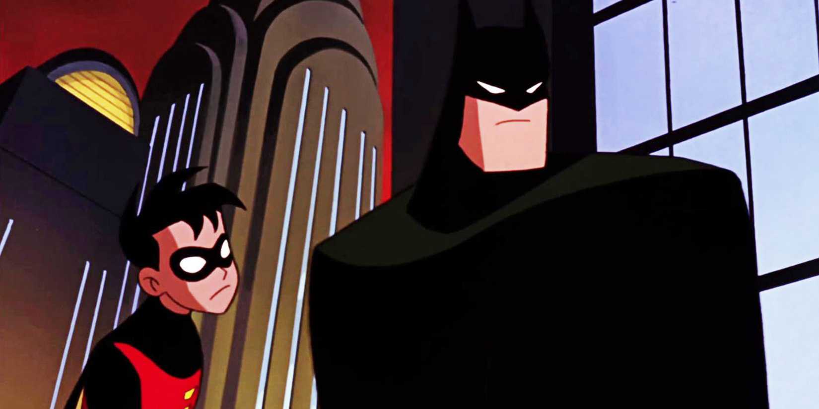Robin and Batman as they appear in 'The New Batman Adventures'