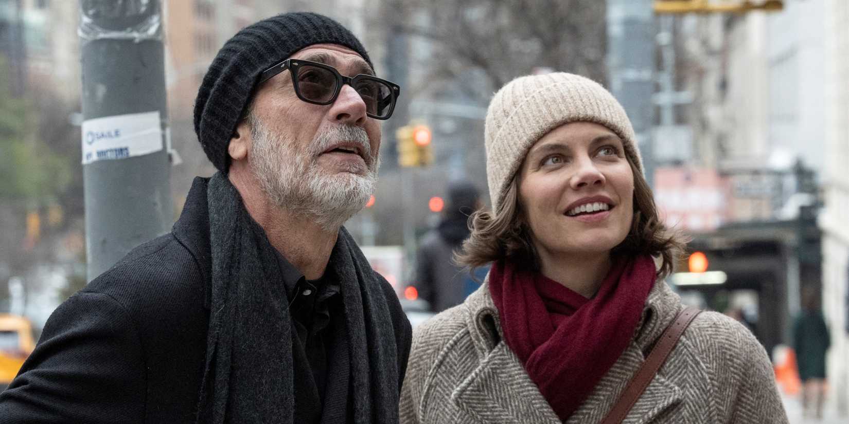 Jeffrey Dean Morgan as Negan standing outside with Lauren Cohan as Maggie in The Walking Dead: Dead City