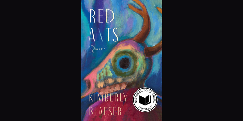Red Ants by Kimberly Blaeser book cover on black background.