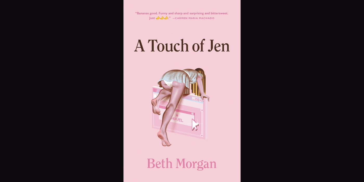 A Touch of Jen by Beth Morgan book cover on black background.
