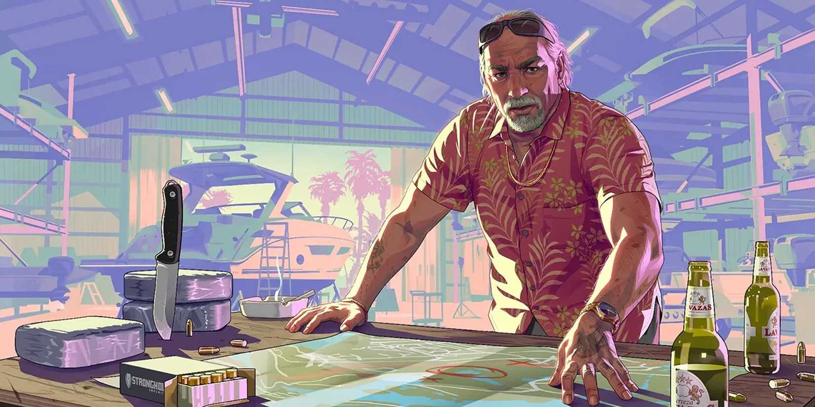 An old man before a map in GTA 6