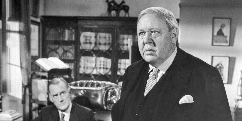 A man looking intently in Witness for the Prosecution