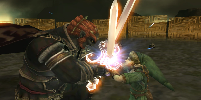Link and Ganondorf in a sword battle against each other in The Legend of Zelda: Twilight Princess