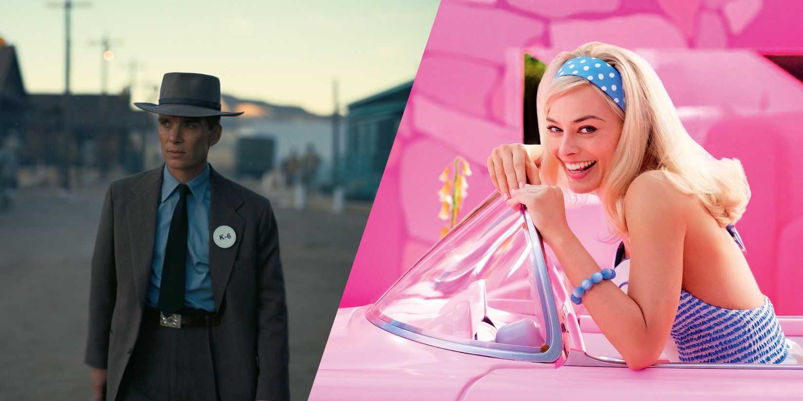 Oppenheimer (Cillian Murphy) and Barbie (Margot Robbie)