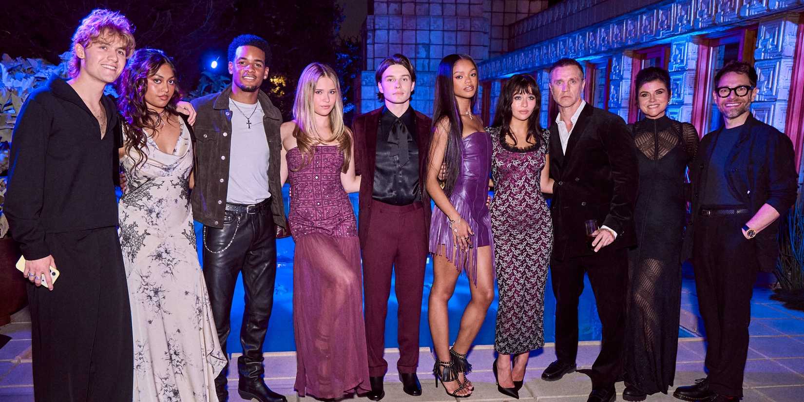 Creator Tim Federle with Malina Weissman, Jordan, Leftwich, Ora Duplass, and the Coven Academy cast