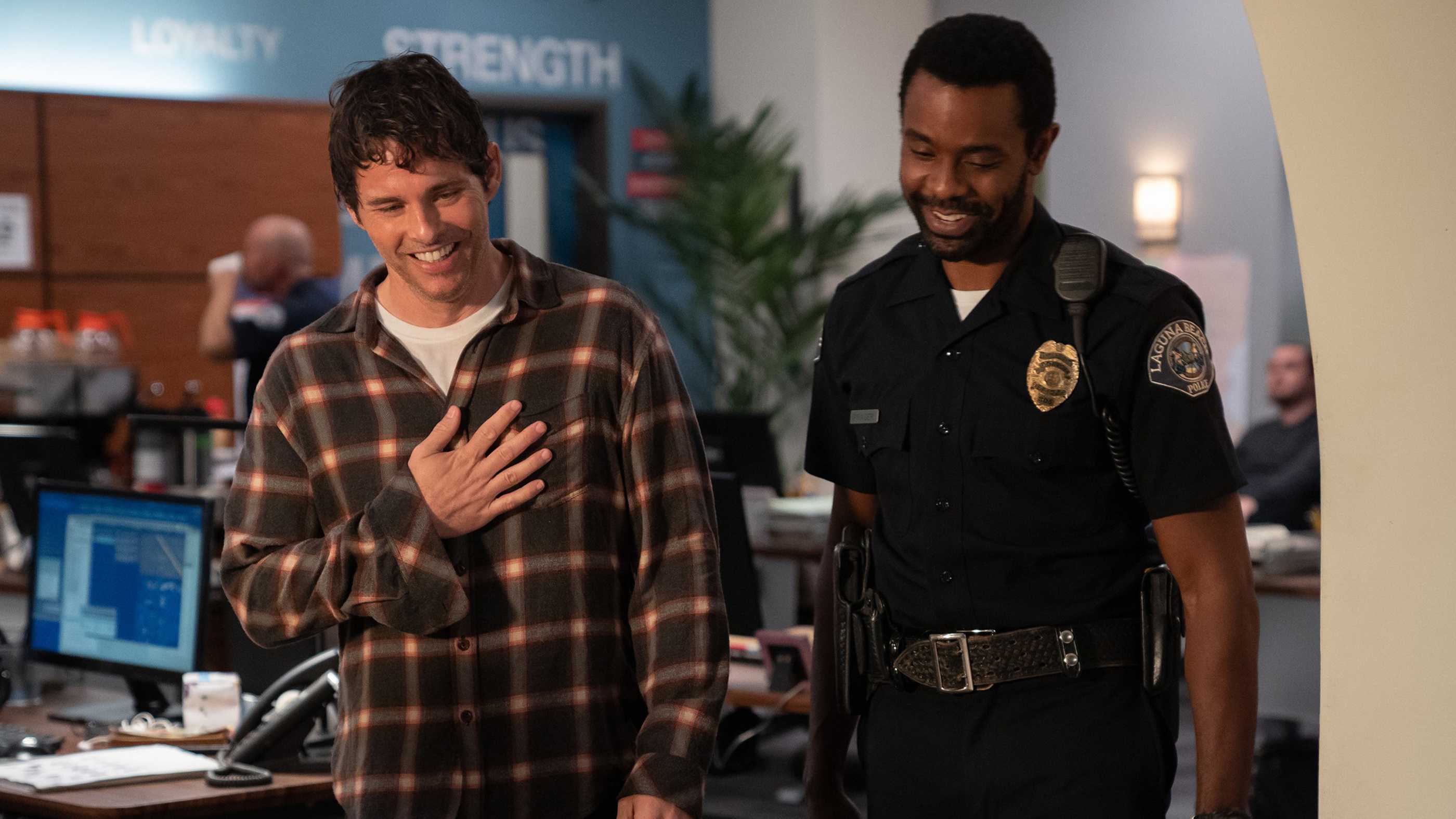 James Marsden and Brandon Scott in Dead to Me on Netflix
