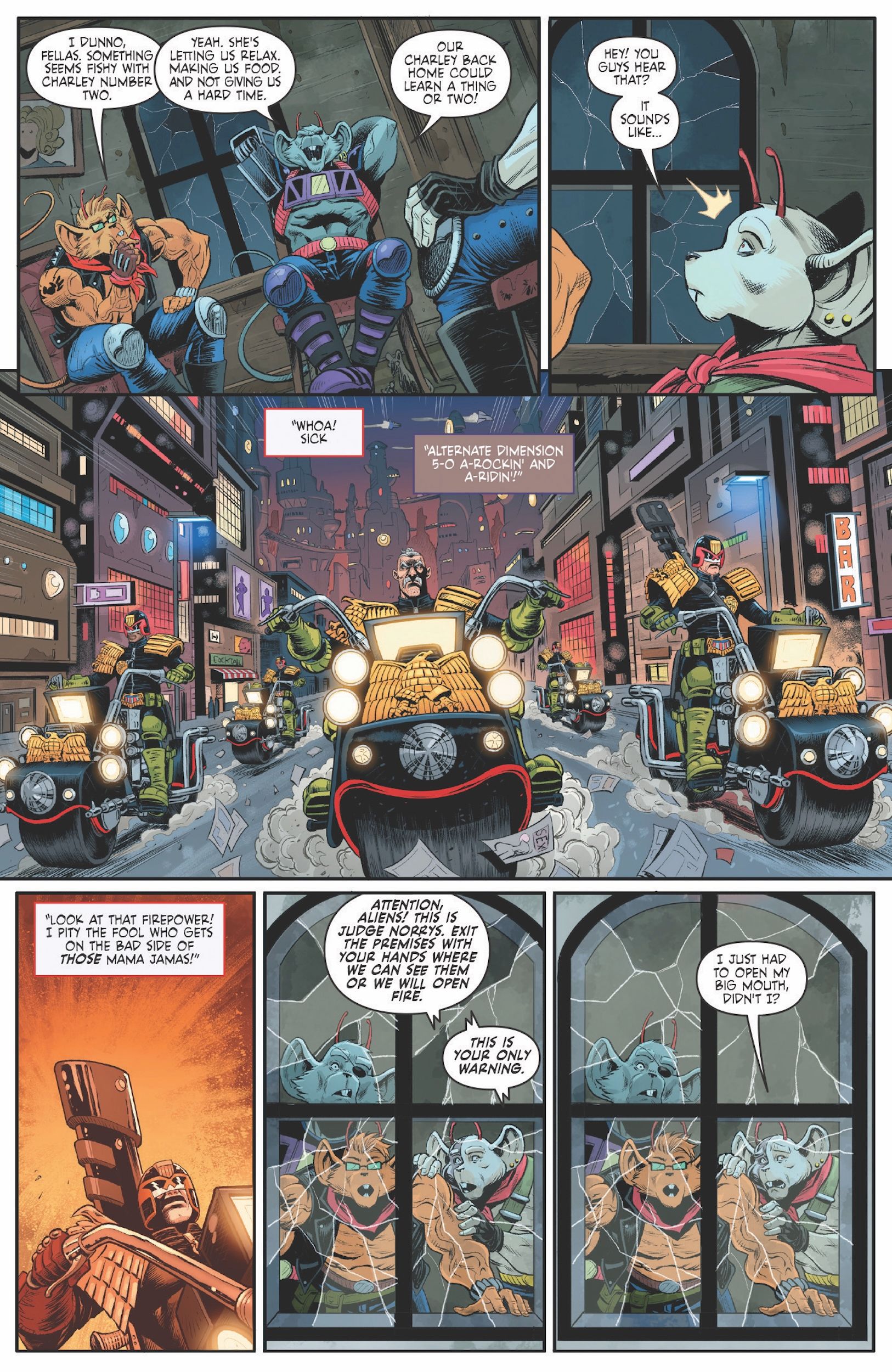dreddmice_01_samplepage04 Biker Mice From Mars and Judge Dredd Officially Rev Their Engines in a Sneak Peek of Their First Crossover [Exclusive]