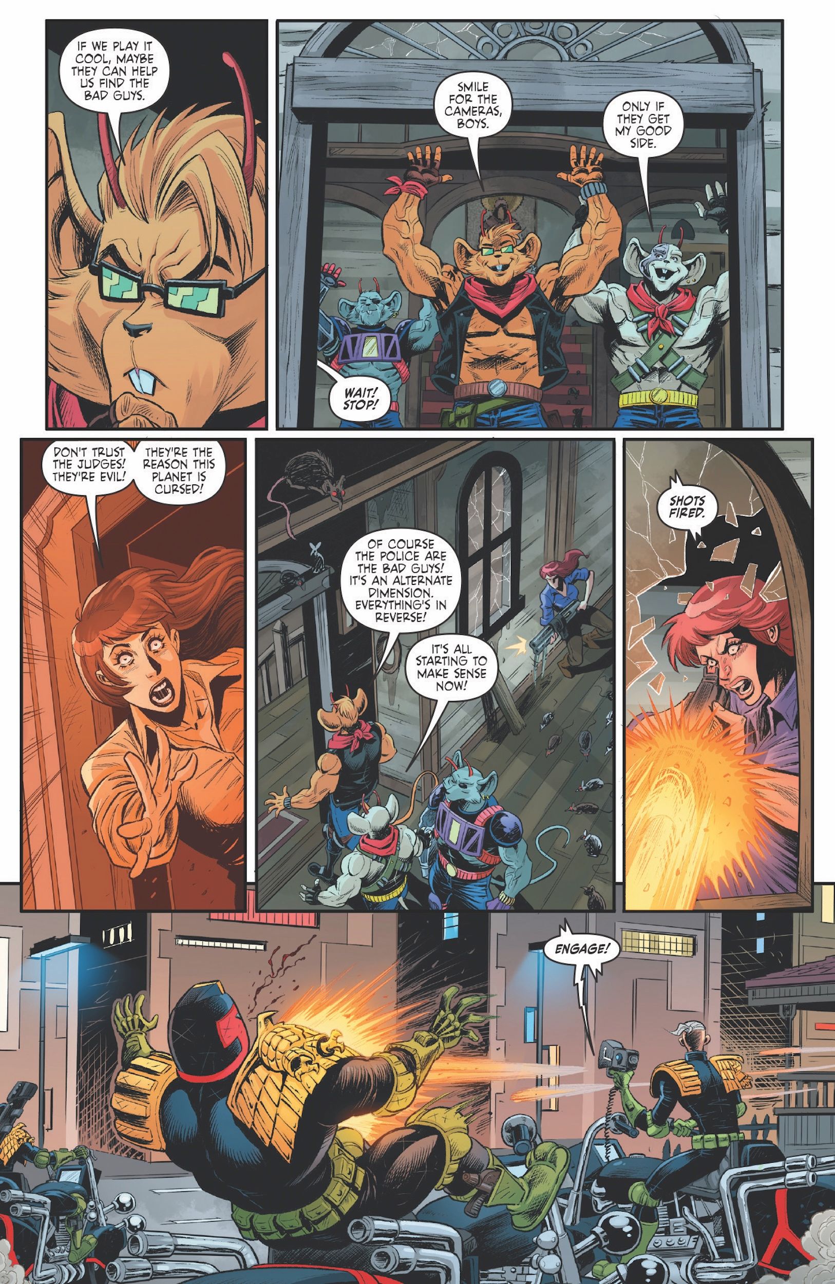 dreddmice_01_samplepage05 Biker Mice From Mars and Judge Dredd Officially Rev Their Engines in a Sneak Peek of Their First Crossover [Exclusive]