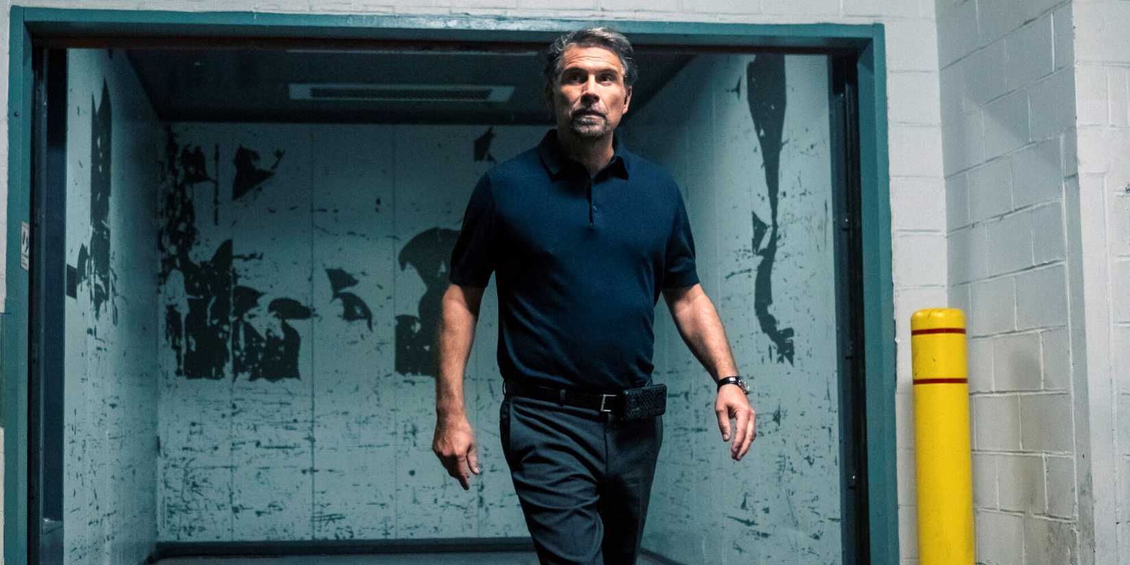 Jeremy Sisto as Jubal Valentine walking into the parking garage in FBI Season 9