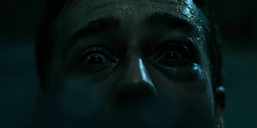Edward Norton is wide-eyed in a close up from Fight Club.
