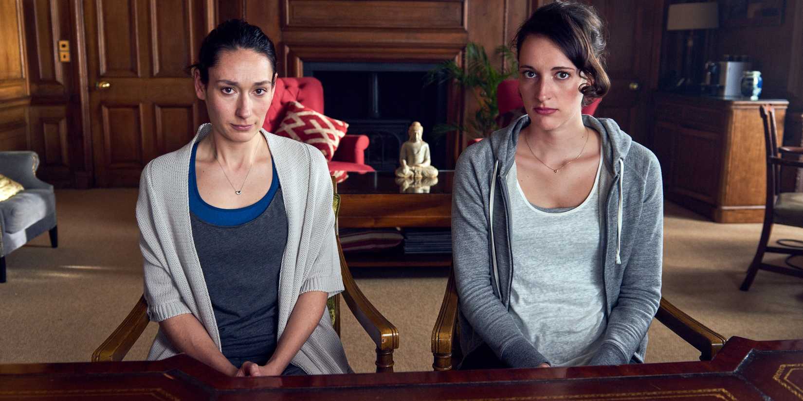 Sian Clifford as Claire and Phoebe Waller-Bridge as Fleabag in Fleabag.
