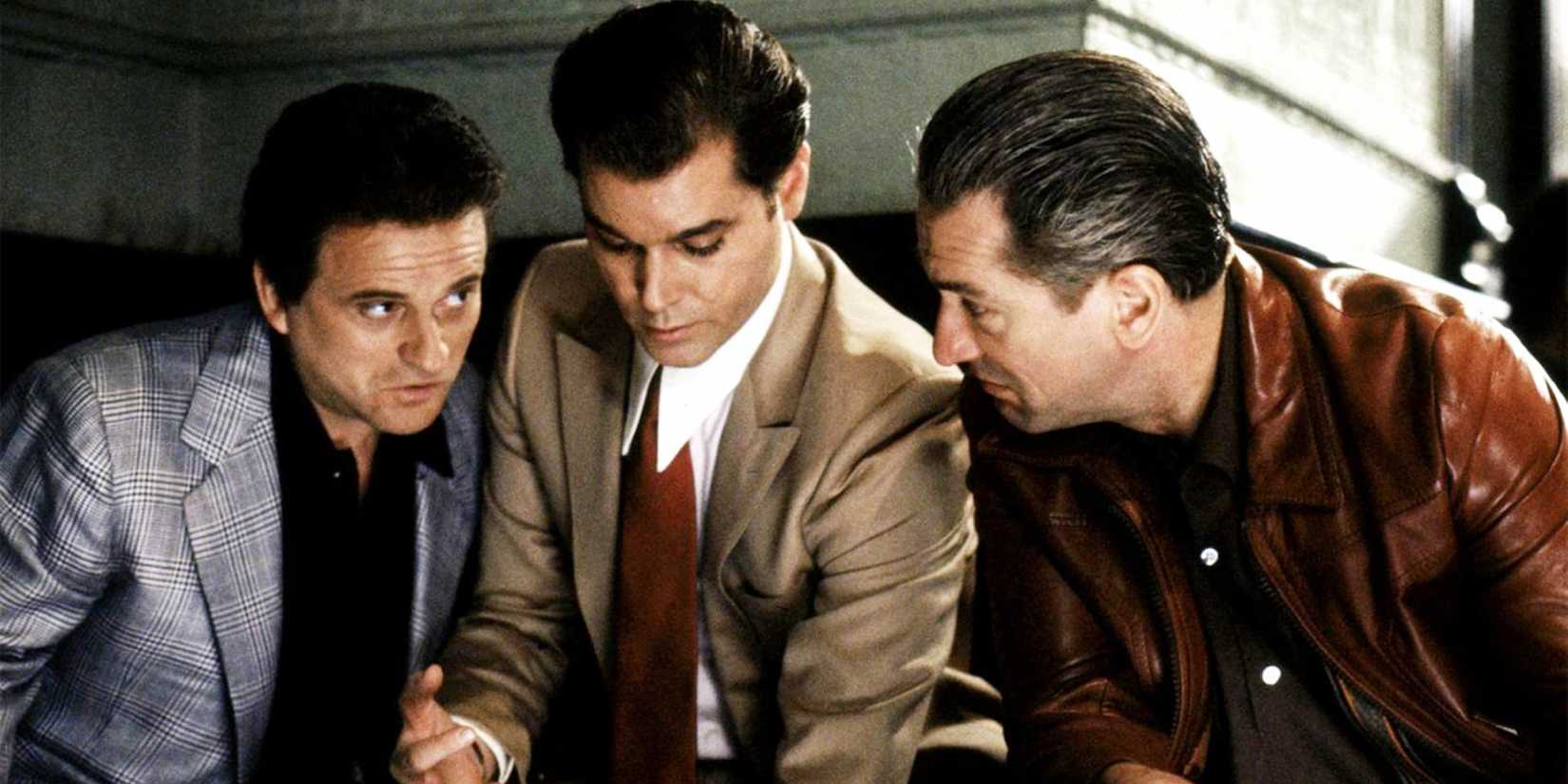 Joe Pesci, Ray Liotta, and Robert De Niro on screen together in Goodfellas (1990)