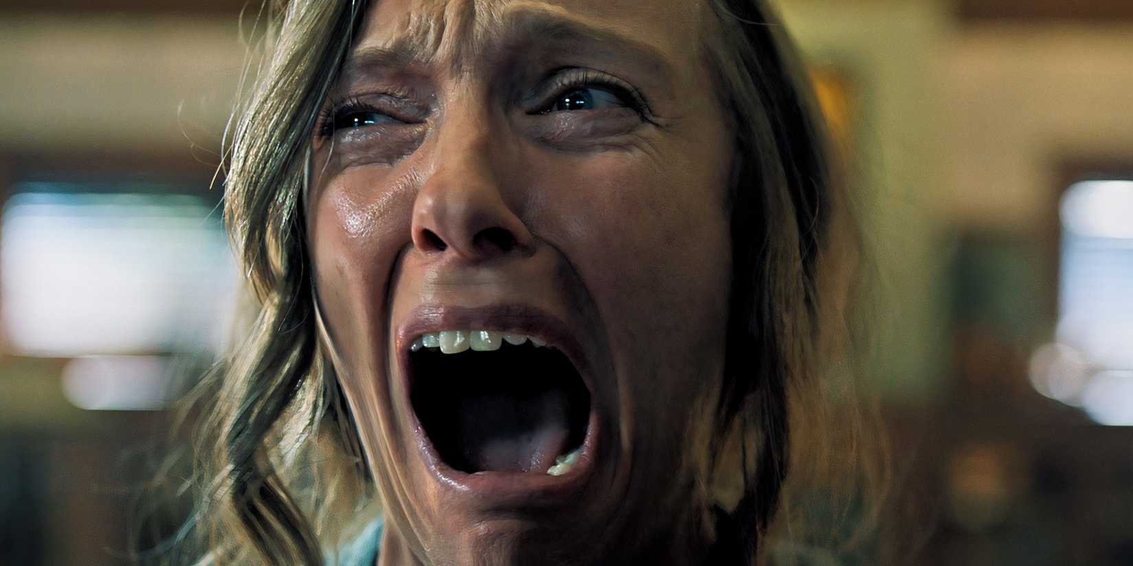 Annie Graham (Toni Collette) screaming like crazy in 'Hereditary'