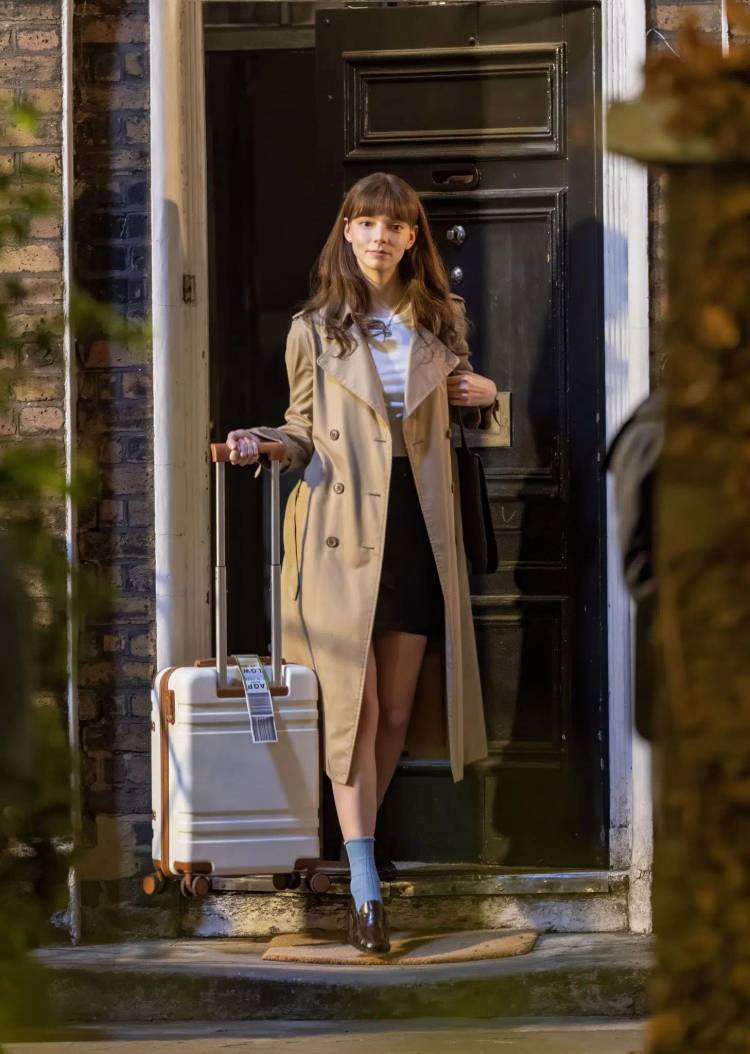 Anya Taylor-Joy on the set of How to Make a Killing.