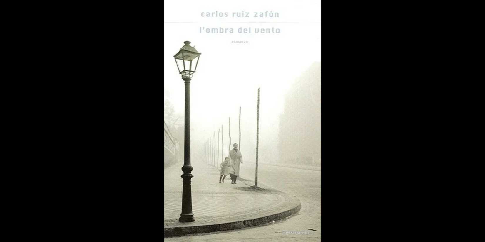 The book cover for 'L'ombra del vento' by Carlos Ruiz Zafón.
