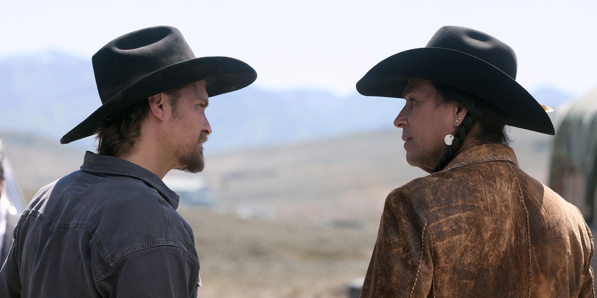 Kayce Dutton (Luke Grimes) and Mo (Mo Brings Plenty) on 'Marshals'