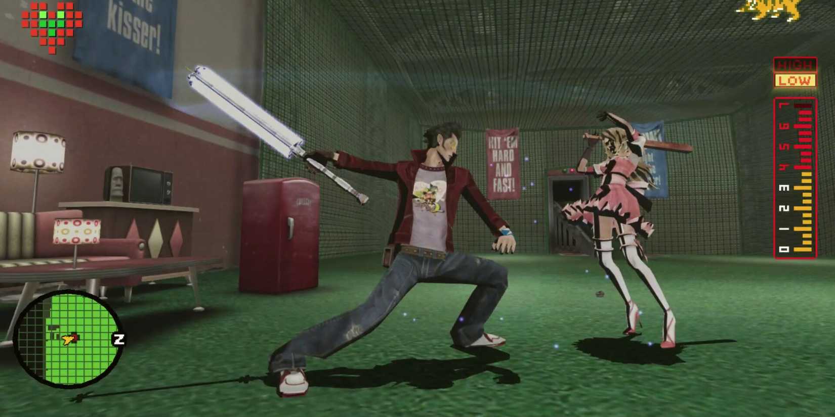 Travis Touchdown fighting Bad Girl in 'No More Heroes'