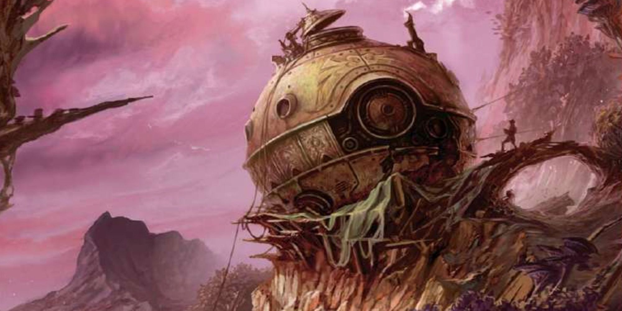 A crashed spaceship on the cover of 'Out of the Silent Planet' by C.S. Lewis