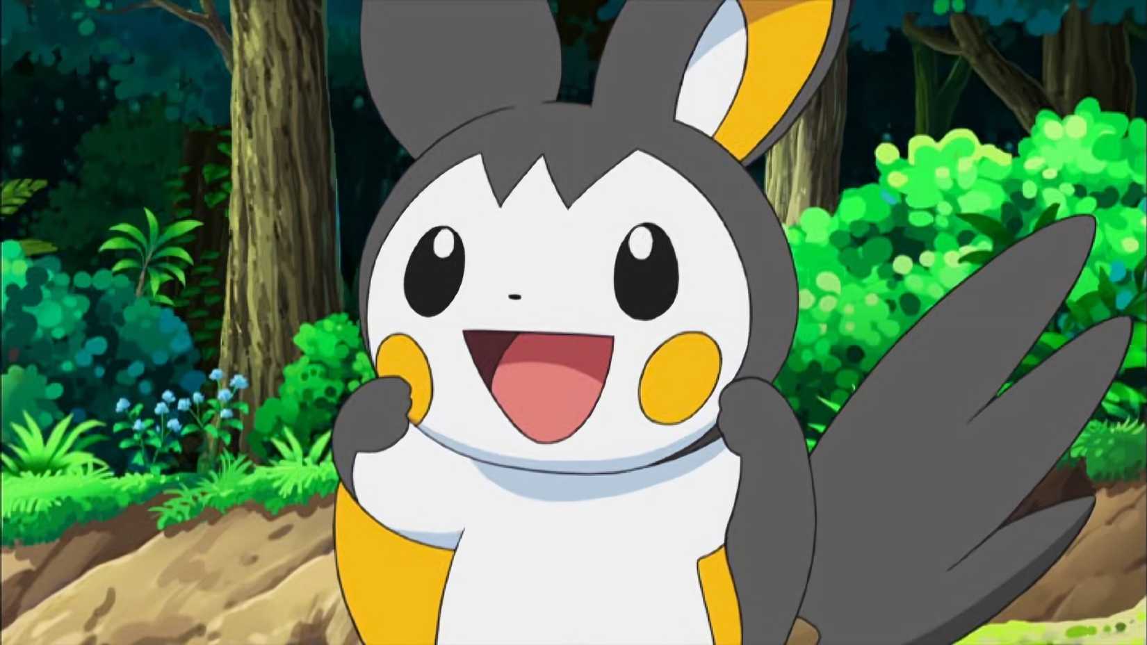 Emolga smiling in the Pokémon anime